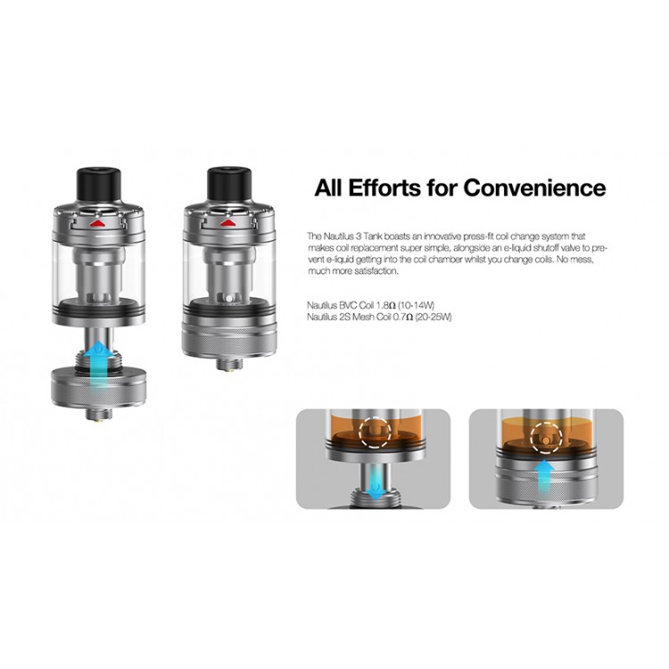 Aspire Nautilus 3 Tank 4ml | אספייר נאוטילוס 3 טנק Aspire Nautilus 3 Tank 4ml | אספייר נאוטילוס 3 טנק