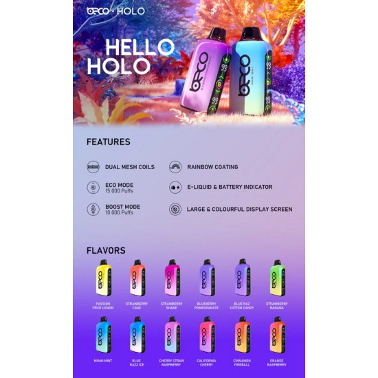 BECO HOLO 25000 Disposable | סיגריה חד פעמית 25000 שאיפות בקו הולו 