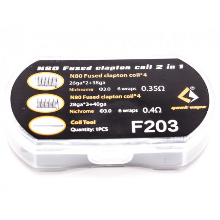 Geekvape N80 Fused Clapton Coil 2 Types in 1 Box (F203) Geekvape N80 Fused Clapton Coil 2 Types in 1 Box (F203)