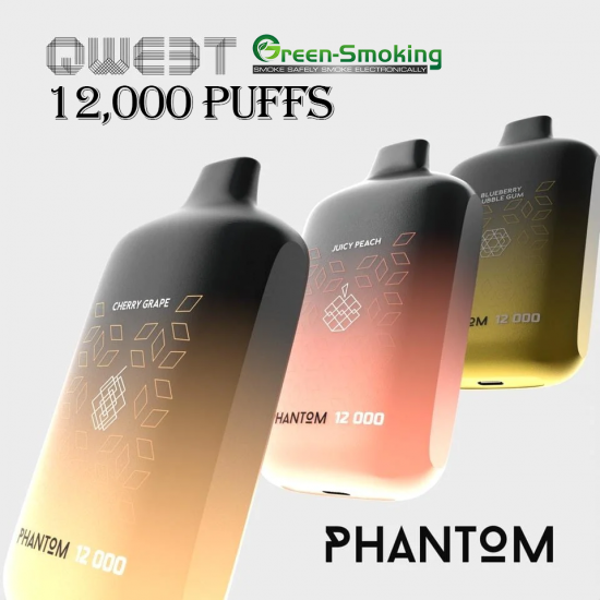 QWEET Phantom 12000 Disposable e-cig | סיגריה חד פעמית 12000 שאיפות QWEET 