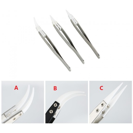 Laiwang Angeled Ceramic Tip Tweezers