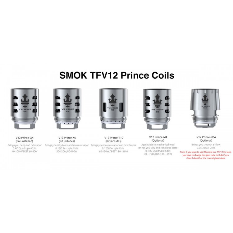 TFV12 PRINCE Coils - Q4/T6/T10/Mesh/Triple Mesh - 3PCS 