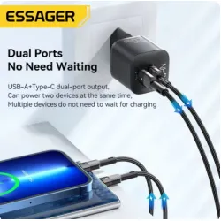 מטען לטלפון סלולרי מהיר 2 ערוצים Essager 20W