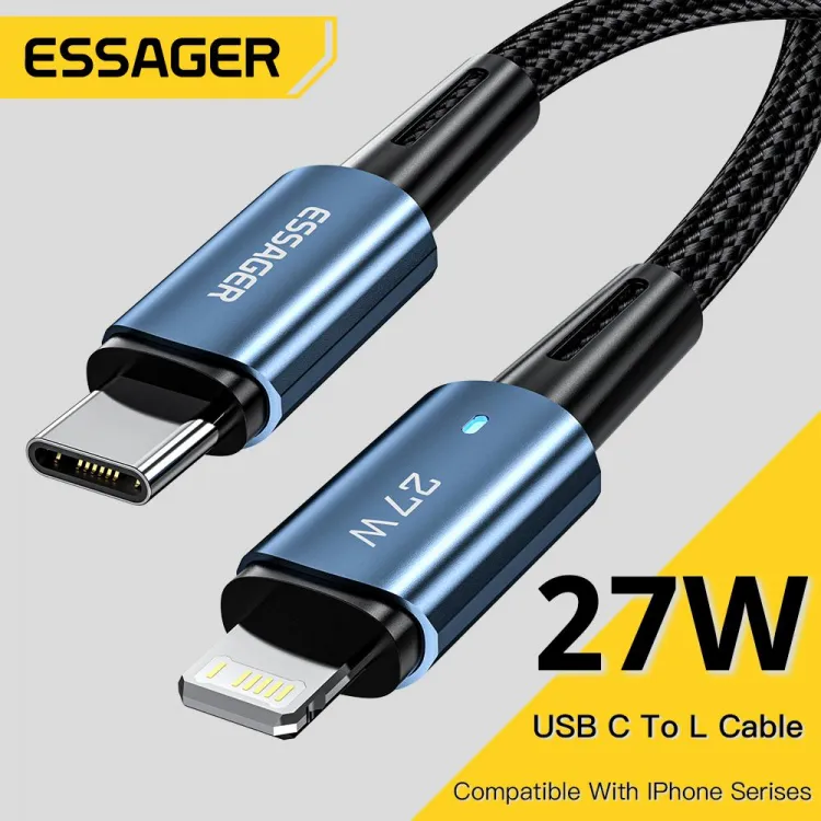Essager Type C Cable For IPhone 27W Fast Charging Cable | כבל טעינה מהיר אייפון לטייפ C