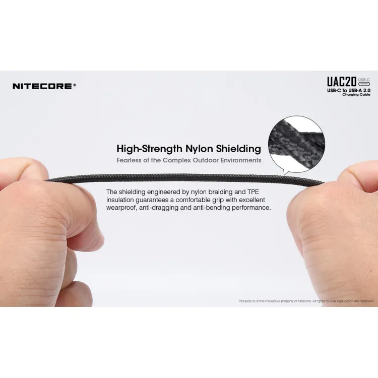 כבל טעינה מהיר נייטקור USB-C 2.0  אורך 1 מטר