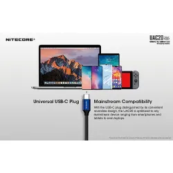 כבל טעינה מהיר נייטקור USB-C 2.0  אורך 1 מטר