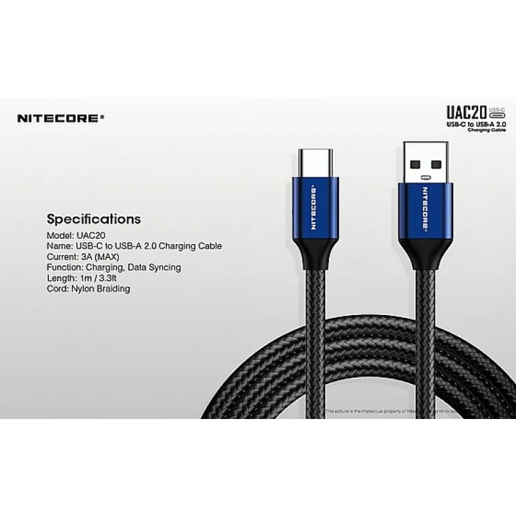 כבל טעינה מהיר נייטקור USB-C 2.0  אורך 1 מטר