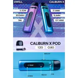 Uwell CALIBURN X Pod Kit | יוואל קליברן איקס פוד Uwell CALIBURN X Pod Kit | יוואל קליברן איקס פוד