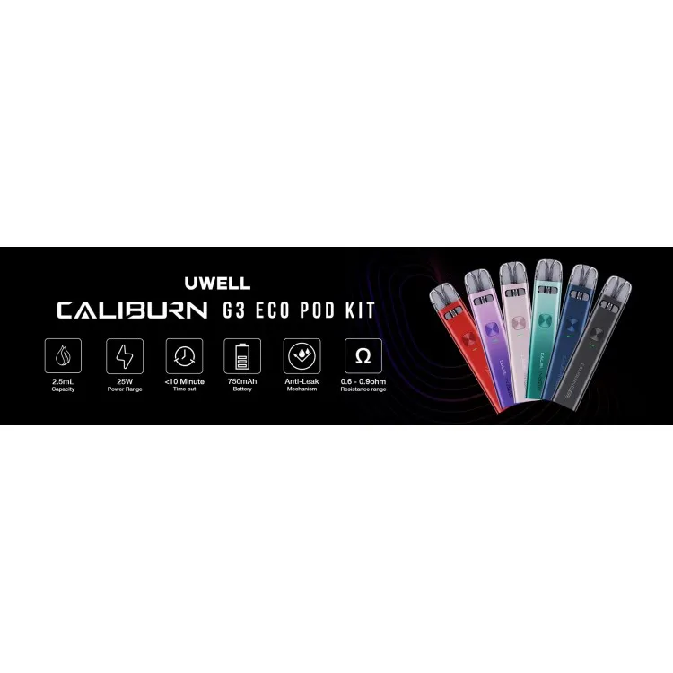UWELL Caliburn G3 Eco Pod Kit | יוול קליברן גי 3 אקו UWELL Caliburn G3 Eco Pod Kit | יוול קליברן גי 3 אקו