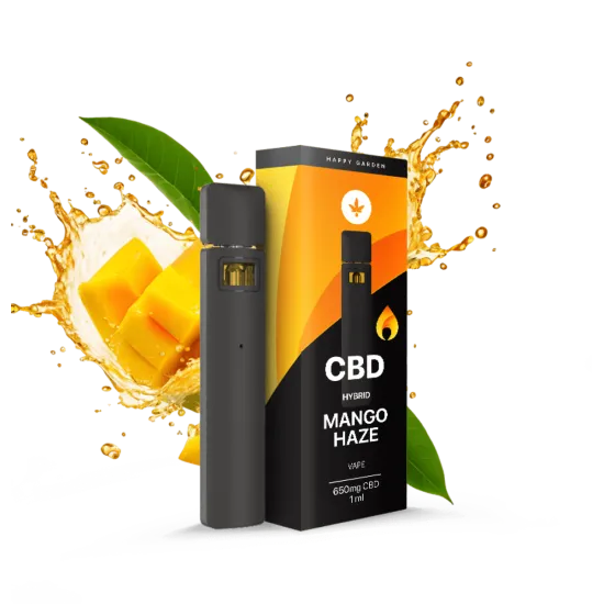 וייפ CBD בטעם מנגו 650mg – חד פעמי, ללא THC וללא ניקוטין | Happy Vape