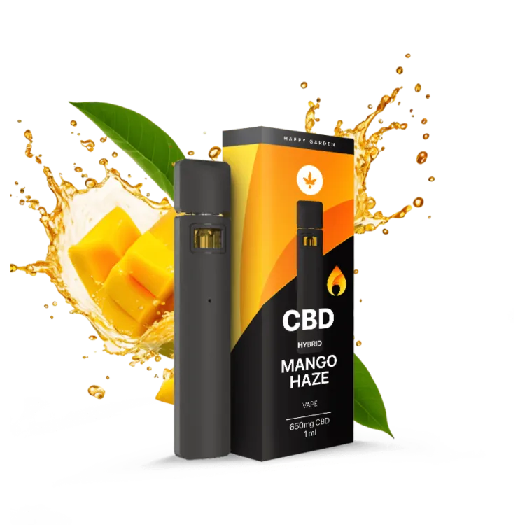 וייפ CBD בטעם מנגו 650mg – חד פעמי, ללא THC וללא ניקוטין | Happy Vape