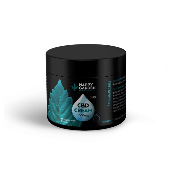 קרם לכאבי שרירים ומפרקים משולב עם 1000mg CBD מבית HAPPY GARDEN