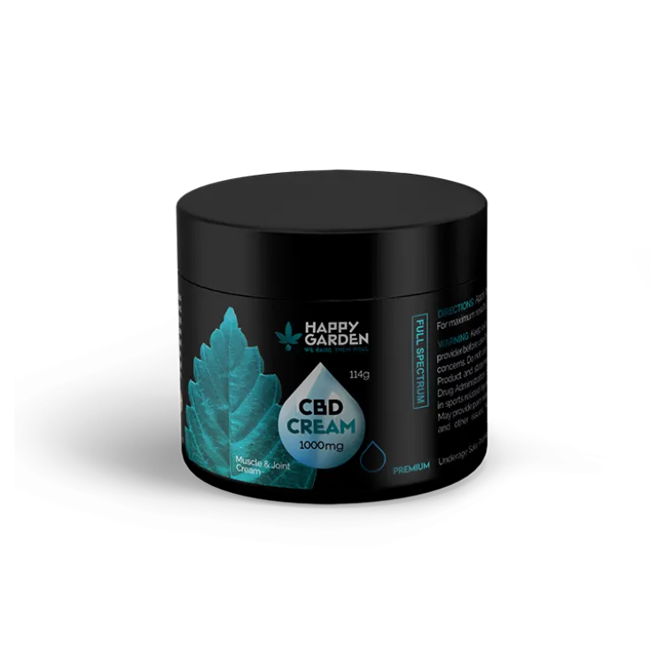 קרם לכאבי שרירים ומפרקים משולב עם 1000mg CBD מבית HAPPY GARDEN