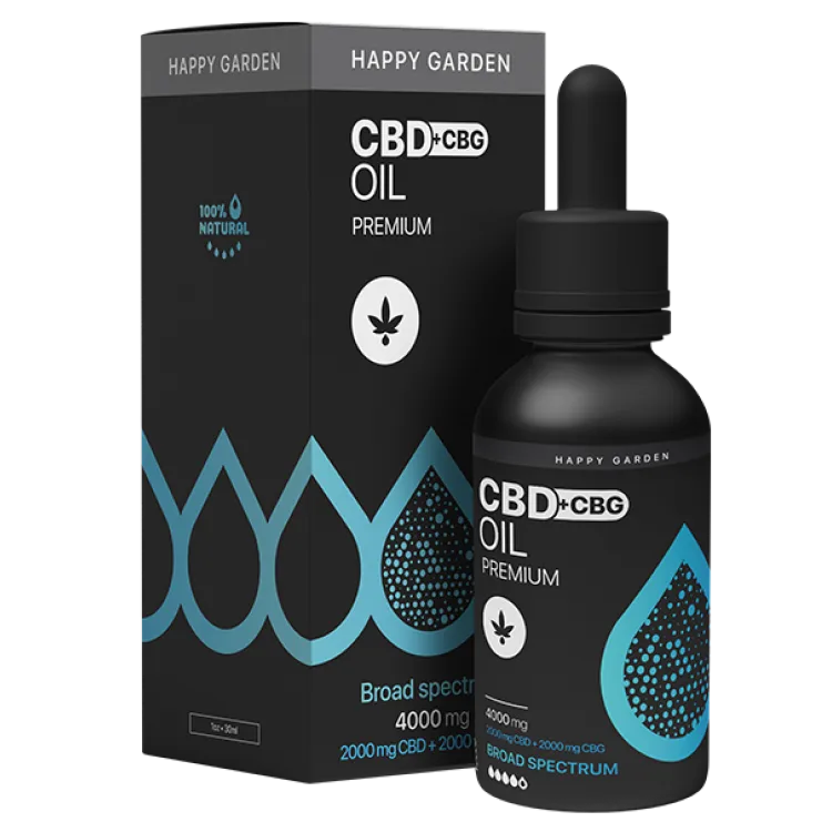 שמן סיבידי CBG & CBD HAPPYGARDEN בקבוק 30מל 4000 מ"ג