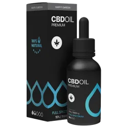 שמן סיבידי CBD HAPPYGARDEN בקבוק 10מל 1500 מ"ג 15% Full Spectrum