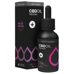 שמן סיבידי CBD HAPPY-GARDEN בקבוק 10מל 500 מ"ג 5% Full Spectrum