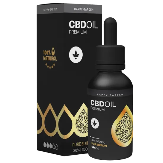 שמן סיבידי CBD HAPPY-GARDEN בקבוק 10מל 3000 מ"ג 30% Isolate 