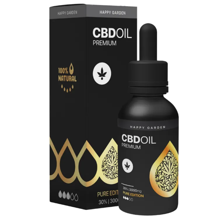 שמן סיבידי CBD HAPPY-GARDEN בקבוק 10מל 3000 מ"ג 30% Isolate 