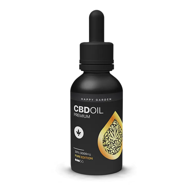 שמן סיבידי CBD HAPPY-GARDEN בקבוק 10מל 3000 מ"ג 30% Isolate 
